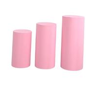 VUIUYOIES Couvertures élégantes de support de plinthe cylindre pour le décor nappe gâteau d'anniversaire ensemble 3 produits sont couverture piédestal dessert cylindre couvertures, rose clair