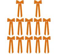 VUIUYOIES Nœuds en velours pour sapin de Noël - Décorations intemporelles pour l'esprit des fêtes - Lot de 12 - Décorations Noël en velours, orange