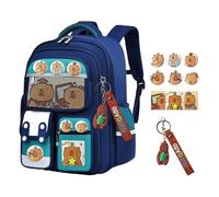 VUKHWX Capybara Sac à dos Mochila Capybara Mignon Kapibara Kawaii Sac à dos amusant pour sortir, sac à dos décontracté pour ordinateur portable, voyage, sac à dos d'école, plusieurs poches, avec