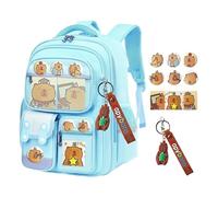 VUKHWX Capybara Sac à dos Mochila Capybara Mignon Kapibara Kawaii Sac à dos amusant pour sortir, sac à dos décontracté pour ordinateur portable, voyage, sac à dos d'école, plusieurs poches, avec