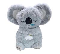 VUKHWX Koala Qui Respire pour Adulte, Loutre Qui Respire, Koala Anti Stress Adulte, Peluche Lumineuse avec Musique Apaisante et Lumière Douce sur Le Ventre, Compagnon de Sommeil (# B)