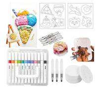 VUKHWX Magic Puffy Kit de peinture texturée en mousse 3D avec activation de l'eau magique, stylos gonflants pour dessin en mousse magique pour fabrication à la main, kit de peinture magique sur toile