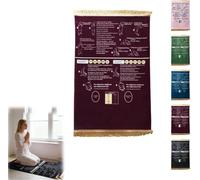 VUKHWX Tapis de prière Janamaz bilingue avec instructions Salah (français non garanti), tapis d'apprentissage étape par étape pour les nouveaux musulmans convertis et les enfants pour la maison et les