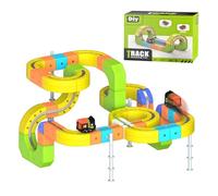 Vulaop Clickrail Kit de train électrique flexible avec rails de cascade, loopings et ponts à 360 °, kit de train magnétique créatif pour enfants, pour encourager la motricité et l'imagination (167