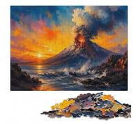 Vulcan Eruption Puzzle en Bois 300 pièces | Pendant le puzzle : Cadeau puzzle : présent du Nouvel An, activité autour de la table.