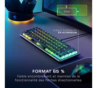 Vulcan Ii Mini ¿ Clavier De Jeu Optique 65% Avec Éclairage Rgb Personnalisable (Fr Layout),Câble Amovible,Plaque En Aluminium,Noir