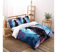 VulcanTrade Assassins avec des Couteaux 3D Imprimé Anime Character Literie Applicable Adulte(garçons Filles) 3 Pièces Microfibres Souples 2 Oreillers Zipper Closure King(220x240cm)