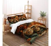 VulcanTrade Couverture Chatons_1 3D Imprimé Doux Set Couette 3 Pièces Fonction De Comble en Microfibre 2 Oreillers Zipper Closure King（220x240cm） pour Adultes, Femmes Et Enfants