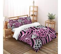 VulcanTrade cœurs zèbre 3D Imprimé hypoallergénique Set Couette 3 Pièces Fonction De Comble en Microfibre 2 Oreillers Zipper Closure Super King（260x220cm） pour Adultes, Femmes Et Enfants