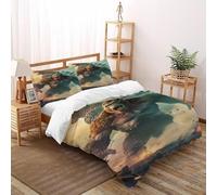 VulcanTrade Godzilla Kong 3D Imprimé Respirable Literie 3 Pièces Fonction en Microfibre De Polyester 2 Oreillers Zipper Closure Double（200x200cm） pour Adultes, Femmes Et Enfants