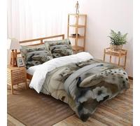 VulcanTrade lit Paon 3D Imprimé Respirable Set Couette 3 Pièces Microfibre pour 2 Oreillers Zipper Closure Super King（260x220cm） pour Adultes, Femmes EtEnfants