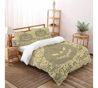 VulcanTrade Traiter 3D Imprimé Respirable Set Couette 3 Pièces Fonction De Comble en Microfibre 2 Oreillers Zipper Closure King（220x240cm） pour Adultes, Femmes Et Enfants