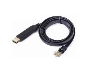 Vulcyxa Console Cable USB vers RJ45, Câble de Console 1,8m pour Cisco, Ubiquiti, Mikrotik, TP-Link, Routeurs et Switches, pour Appareils Réseau Compatible Windows, Linux, Mac OS (Noir)