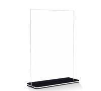 VULESXCPU Porte-affiche en acrylique en forme de T double | Appareil encastrable, base noire stable, affichage autonome for les menus(14.8cmx21cm Vertical)