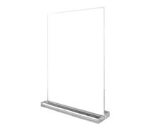 VULESXCPU Support de cadre de menu de table double face | Appareil coulissant, base en T stable, for menus, dépliants, étiquettes de prix.(14.8cmx21cm Vertical)