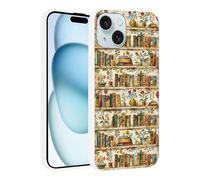 Vulfwela Coque de téléphone Funda mignonne pour iPhone 15 6,1", esthétique, motif floral jaune, anti-chocs, anti-rayures, en silicone souple, fin, flexible pour femmes et filles, blanc