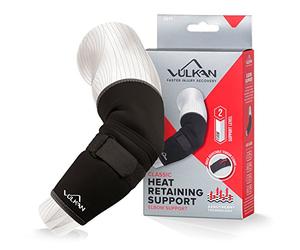Vulk Coudière classique avec sangle, petit et nouveau style, manchon de compression, pour les coudes blessés, faibles, arthritiques, golfeurs, rééducation et récupération, chaud et respirant