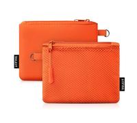 VULKIT 2 Packs Portefeuille à Zip Petite Porte-Monnaie Sacoche de Voyage Multifonctionnelle Sac de Rangement Mini Sac Portable Étui à Double Fermeture