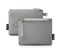 VULKIT 2 Packs Portefeuille à Zip Petite Porte-Monnaie Sacoche de Voyage Multifonctionnelle Sac de Rangement Mini Sac Portable Étui à Double Fermeture