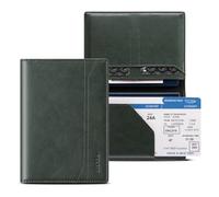 VULKIT Étui de passeport pour voyage, couverture de passeport avec blocage RFID, portefeuille de voyage fin pour homme et femme, vert pin