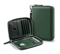 VULKIT Étui pour Passeport Portefeuille de Voyage avec Porte-AirTag Blocage RFID en Cuir pour Documents Avion Vacances Essentiels