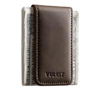 VULKIT Pince à Billets Magnétique Mince en Cuir Porte-Carte de Visite de Crédit Porte-Billets, Aimant Puissant Peut Contenir 15 x Billets de Banque Pliés