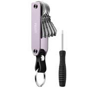 VULKIT Porte Clef en Métal Organisateur de Clés Compact pour Femme Orbitkey pour 1 à 6 Clés Keysmart avec Anneau Porte-clés pour Clé de Voiture, Lilas