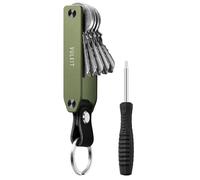 VULKIT Porte Clef en Métal Organisateur de Clés Compact pour Homme Orbitkey pour 1 à 6 Clés Keysmart avec Anneau Porte-clés pour e Voiture, Vert