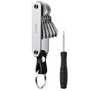 VULKIT Porte Clef en Métal Organisateur de Clés Compact pour Homme Orbitkey pour 1 à 6 Clés Keysmart avec Anneau Porte-clés pour e Voiture, Argent