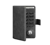 VULKIT Porte Passeport avec Support Airtag RFID Blocage Pochette Passeport Voyage Documents Protection Protege Passeports Portefeuille Cuir pour Homme ou Femme, Gris Foncé