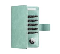 VULKIT Porte Passeport avec Support Airtag RFID Blocage Pochette Passeport Voyage Documents Protection Protege Passeports Portefeuille Cuir pour Homme ou Femme, Vert Menthe