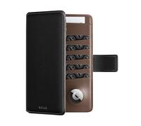 VULKIT Porte Passeport avec Support Airtag RFID Blocage Pochette Passeport Voyage Documents Protection Protege Passeports Portefeuille Cuir pour Homme ou Femme, Noir Marron