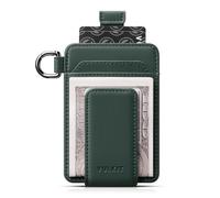 VULKIT Portefeuille avec pince à billets avec porte-clés - Design minimaliste - Magnétique - Pour homme et femme, vert, Slim, Minimaliste