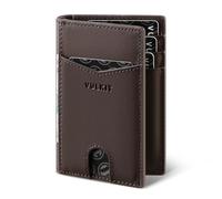 VULKIT Portefeuille Homme Cuir Veritable & Mince Porte Carte Homme RFID Anti Piratage Portefeuilles et Porte-Cartes 10 Fentes pour Cartes Bancaire ou Billets - Nappa Expresso