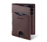 VULKIT Portefeuille Homme Cuir Veritable & Mince Porte Carte Homme RFID Anti Piratage Portefeuilles et Porte-Cartes 10 Fentes pour Cartes Bancaire ou Billets - Litchi Expresso
