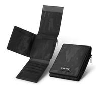 VULKIT Portefeuille pour homme avec blocage RFID, porte-cartes minimaliste, léger, pour plus de 20 cartes, espèces, factures, Noir/motif camouflage, Minimaliste