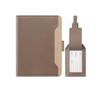 VULKIT Protege Passeport avec Étiquette à Bagages pour Homme et Femme Pochette Passeport Voyage RFID Protège-Passeports Familial, Kaki