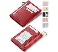Vulkitty Porte-Cartes Portefeuille pour Femme RFID Porte-Cartes de crédit Slim Poche Avant Portefeuille Porte-clés Petit Porte-Monnaie avec Fente pour Carte d'identité