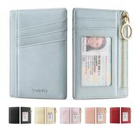 Vulkitty Porte-Cartes Portefeuille pour Femme RFID Porte-Cartes de crédit Slim Poche Avant Portefeuille Porte-clés Petit Porte-Monnaie avec Fente pour Carte d'identité
