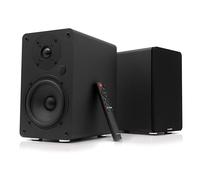 VULKKANO A5 Arc Enceintes Monitoring Active avec Woofer 5.25", Bluetooth 5.0, HDMI Arc, Optique, RCA, Coaxial, USB, Sortie Subwoofer, Enceinte Amplifiée HiFi au Design Élégant, Couleur Noire