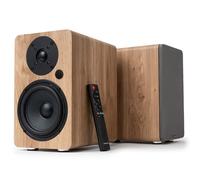 VULKKANO A5 Arc MKII Enceintes TV Bluetooth HDMI Arc | Woofer 5,25", 100W, télécommande, Bluetooth 5.0, HDMI ARC, Optique, RCA, USB, sortie caisson de basses, finition bois
