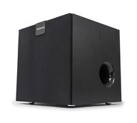 VULKKANO SUB10 Caisson de Basse Actif 10 Pouces, 150W, Crossover Réglable 40Hz-200Hz, Finition Chêne Noir, Compatible avec Tout Système RCA