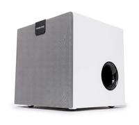 VULKKANO SUB10 Caisson de Basse Actif 10 Pouces, 150W, Crossover Réglable 40Hz-200Hz, Finition Chêne Noir, Compatible avec Tout Système RCA
