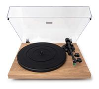 VULKKANO TD20 Tourne-Disque en Vinyle avec Capsule AT-VM95E MM, Bras Anti-Patinage, Avant Phone/Ligne intégré et Auto-Stop, Lecteur Vinyle 33 et 45 TR/Min, Marron