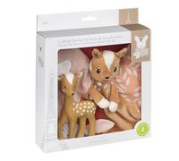 Vulli - Coffret Fanfan Le Faon Et Son Doudou - Jouet Bébé 0 Mois+ - Caoutchouc Naturel Et Textiles Sensoriels - Doudou avec Attache Sucette - Idée Cadeau Naissance - Collection Il Était Une Fois