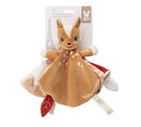 Vulli - Doudou Fanfan Le Faon - Doudou Plat Multitexture pour Bébé 0 Mois+ - avec Attache Sucette - Jouet D’éveil Sensoriel Léger Et Facile À Saisir - Ideé Cadeau Naissance Mixte