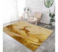 VULORA Cerf Intérieur Tapis de Décoration 60x110cm Japon Tradition Orientale Tapis Poils Ras Lavable Salon Moquette, Soft Antidérapant Tapis De Sol pour Chambre Couloir Paillasson Entrée 1Q2571