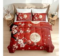 VULORA Fleurs De Cerisier Imprimée Couette sans Housse 140x200 4 Saisons