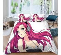 VULORA Housse de Couette 220x240 Japon Manga Imprimé 3D Fan D'Anime Manga Parure de lit 2 Personnes Adultes Hypoallergique Microfibre Literie avec Fermeture Éclair et 2 Taies d'oreiller 50x75