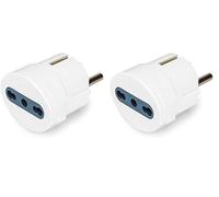 Vultech AT-06 Type L (IT) Type F Blanc Adaptateur Prise d'alimentation - Adaptateurs Prises d'alimentation (Lot de 2)